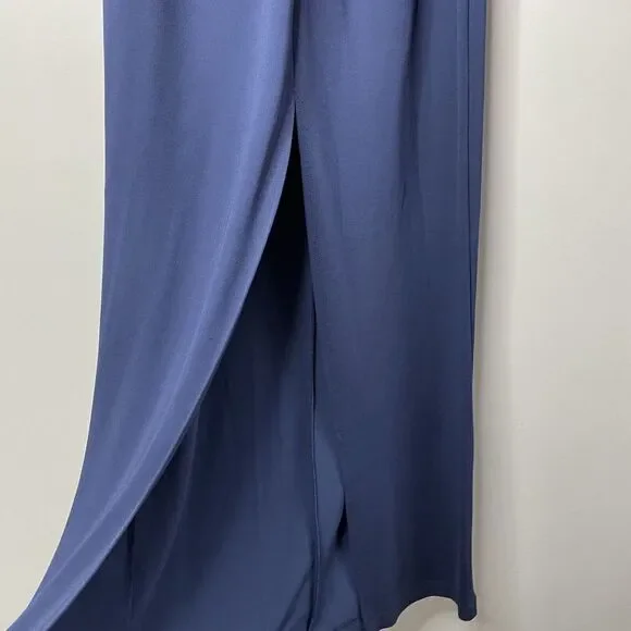 MICHAEL KORS COLLECTION Gown Womens 4 Navy Blue High Neck Sleeveless Dress Italy